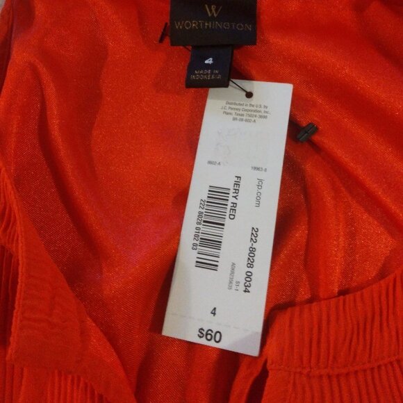 NEW Worthington Fiery Red Bohemian Style Tank Dress Size 4 - Picture 8 of 9